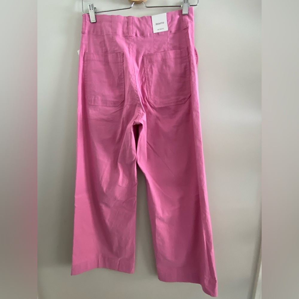 Anthropologie The Colette Heart Pocket Crop Wide-Leg Pants by Maeve 26 tall new - Picture 5 of 6